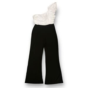 Dolores Promesas Ruffle One Shoulder Jumpsuit Size 42